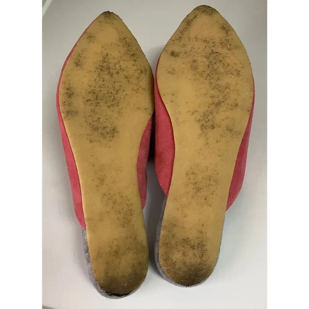 Laidback London Beaded Suede Mule Slides Pink Silver EU 37 US 6.5–7 - Picture 6 of 7